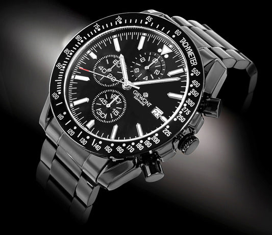 Zegarek Męski Giewont Chronograph Sapphire Czarny GW8720-B1