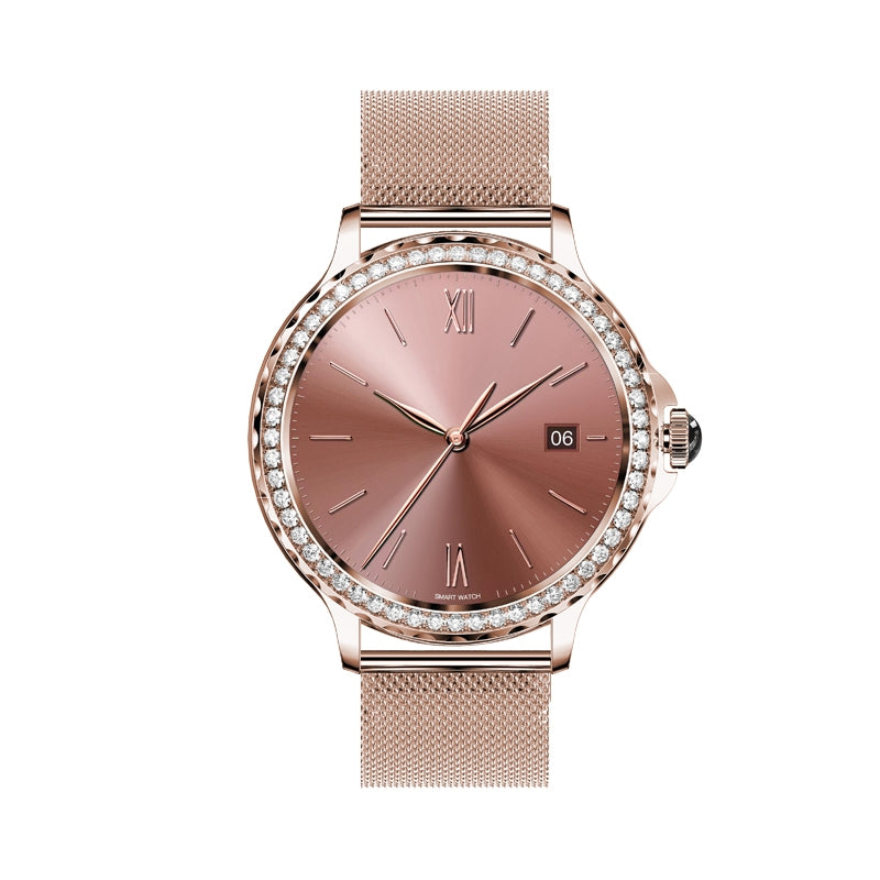 Smartwatch Damski VELTORI VT320-1 Złota Bransoleta + Różowy Pasek Silikonowy