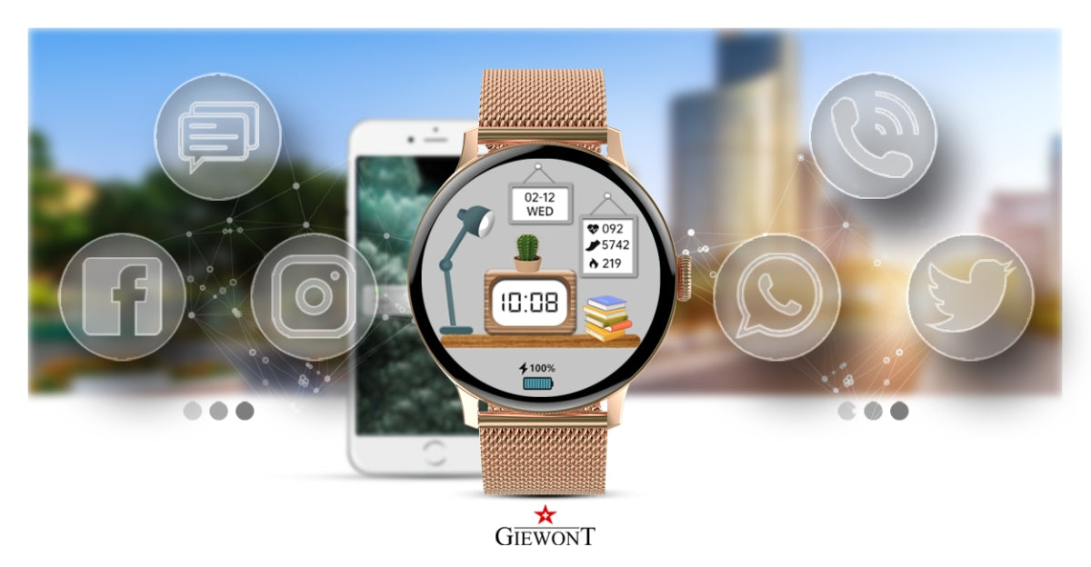 Smartwatch Damski GIEWONT Różowe Złoto GW330-1