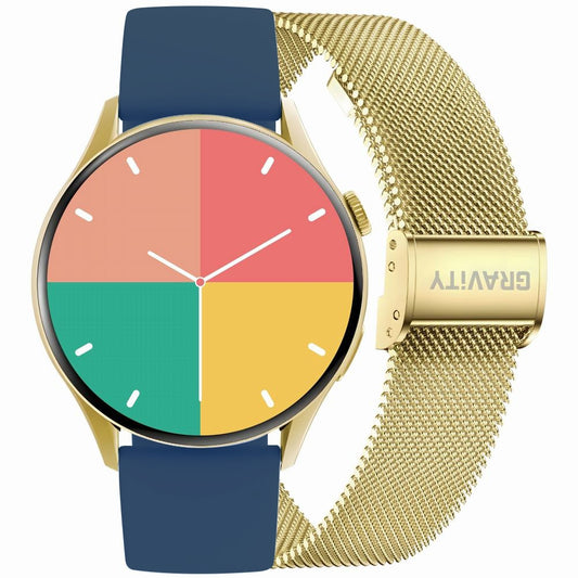 Smartwatch Gravity Złoty Pasek + Bransoleta GT11-4