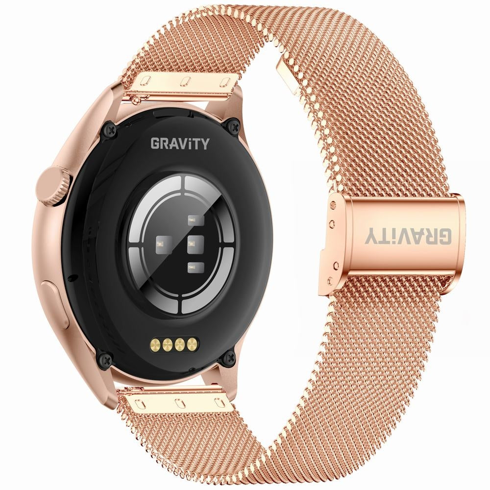 Smartwatch Gravity Różowe Złoto Pasek + Bransoleta GT11-6