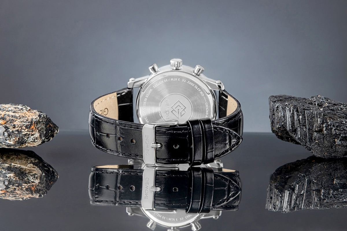 Zegarek Męski Giewont Chronograph Sapphire Srebrno Czarny GW6260-A2