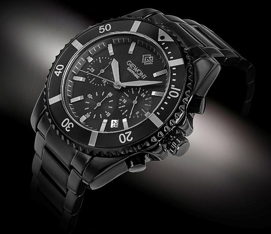 Zegarek Męski Giewont Chronograph Sapphire Czarno Tytanowy GW3970-B1
