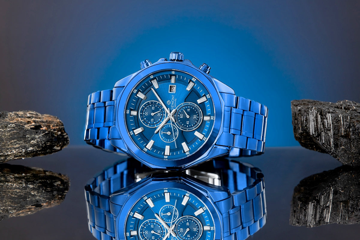 Zegarek Męski Giewont Chronograph Sapphire Niebieski GW7290-B5