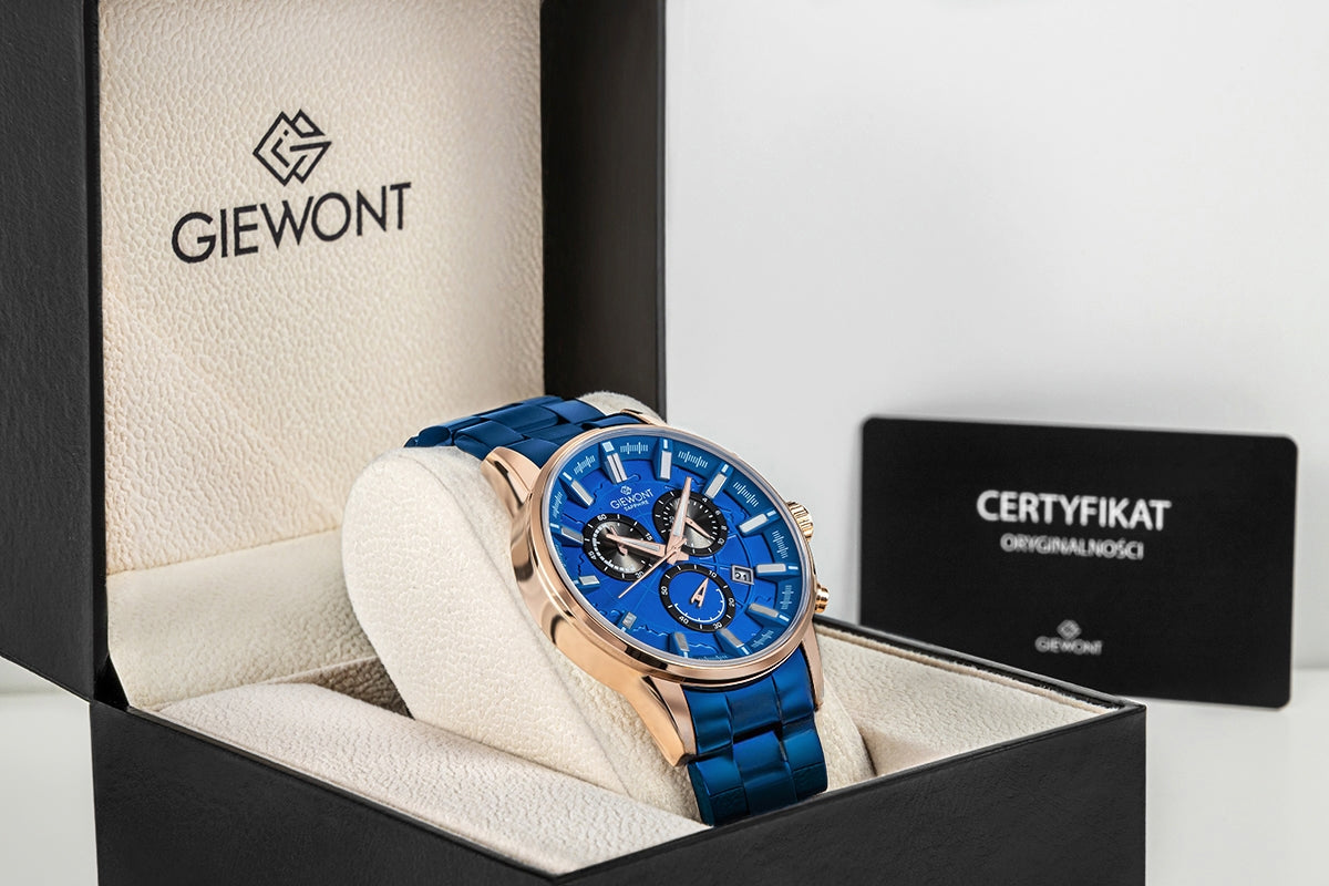 Zegarek Męski Giewont Chronograph Sapphire Niebieski GW4580-B5