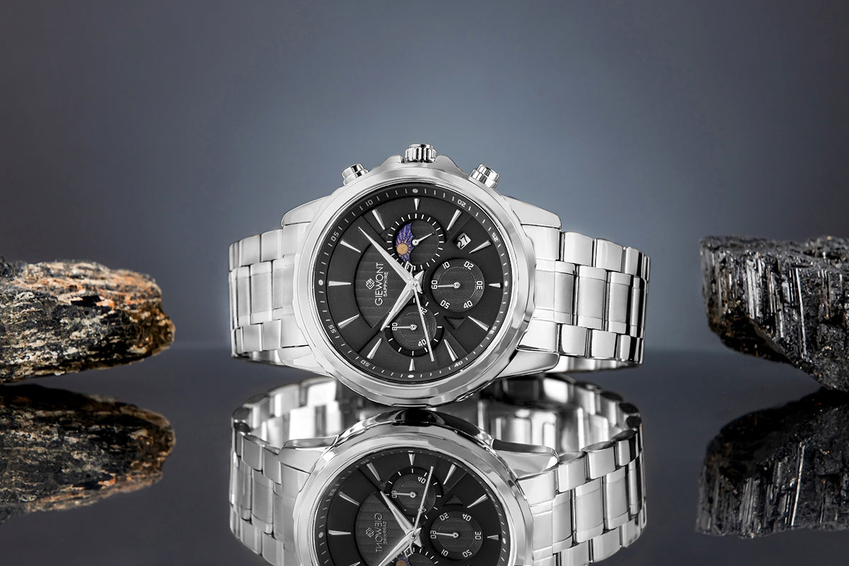 Zegarek Męski Giewont Chronograph Sapphire Srebrny GW9460-B2