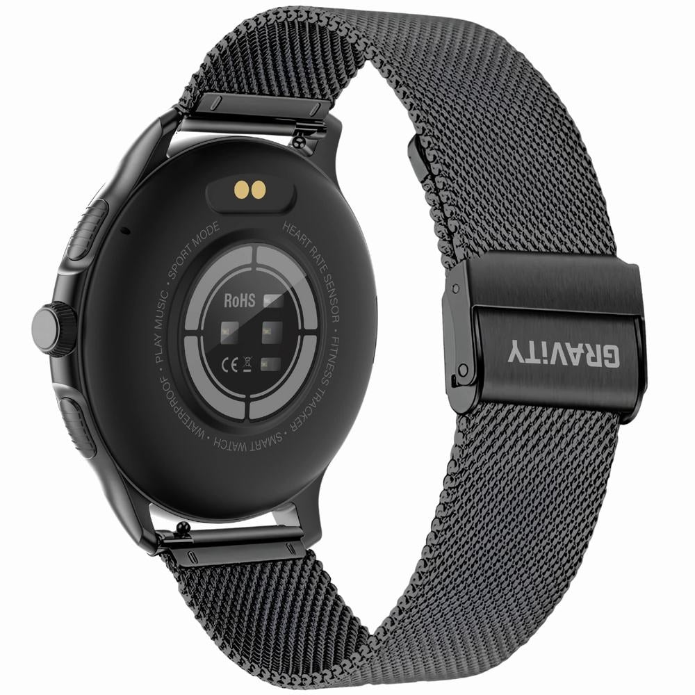 Smartwatch Damski GRAVITY GT12-2 Granatowy Pasek Silikonowy + Czarna Bransoleta
