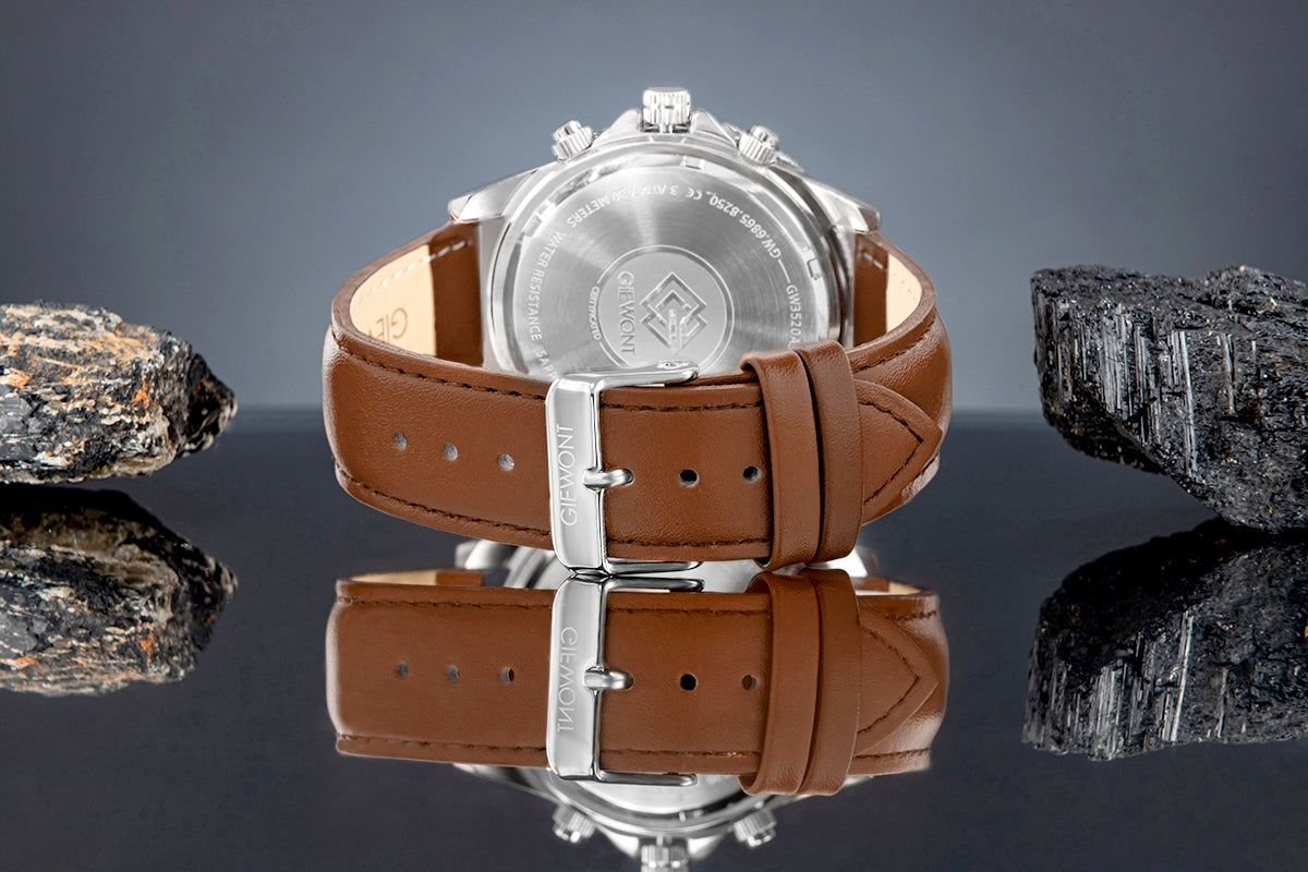 Zegarek Męski Giewont Chronograph Sapphire Brązowo Niebieski GW3520-A5