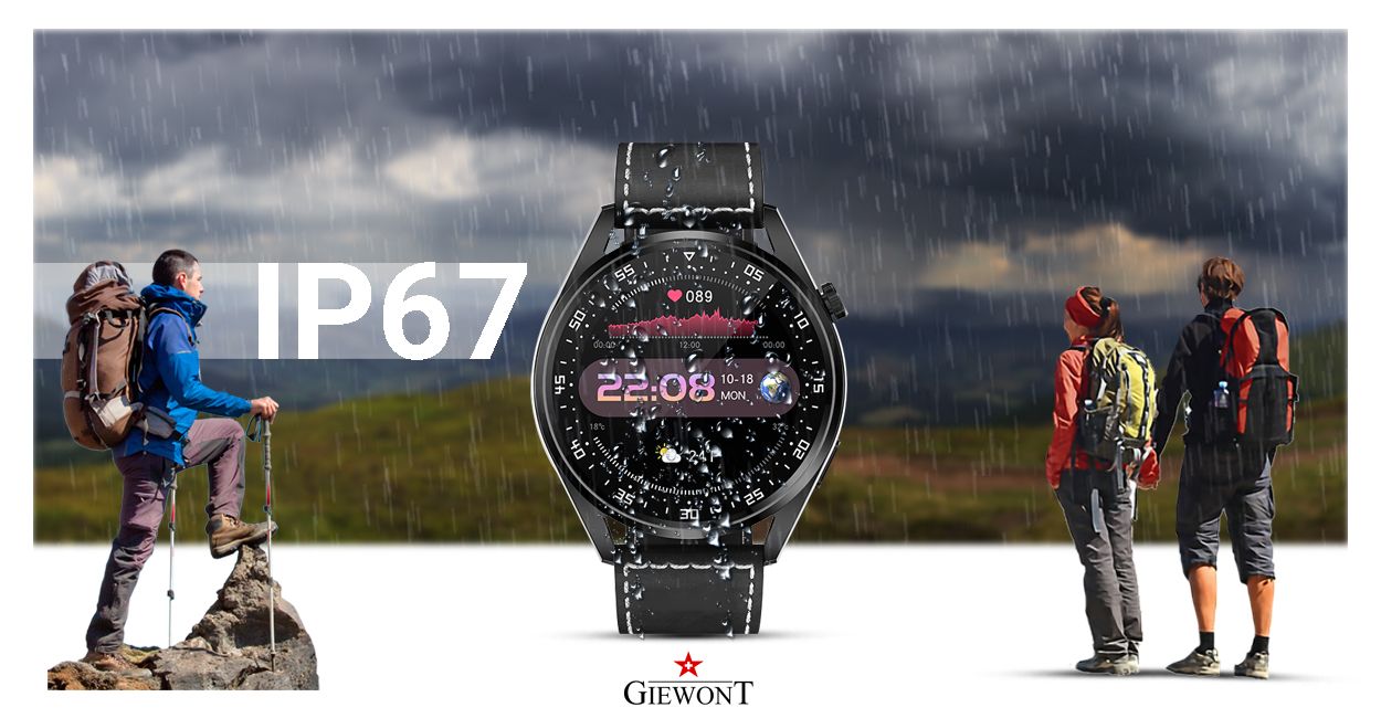Smartwatch GIEWONT Vertex SmartCall GW450-2 Carbon/Carbon Leather