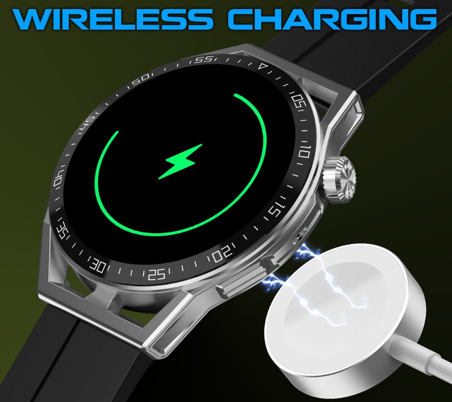 Smartwatch  Rubicon RNCE88-1 Czarny- Czarny Pasek Silikonowy + Czarny Pasek Skórzany
