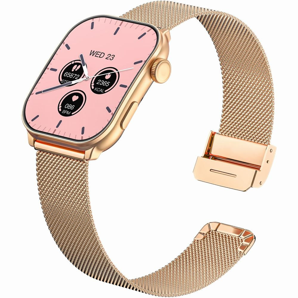 Smartwatch Damski GRAVITY GT28-8 Pasek + Bransoleta Różowe złoto Granatowy