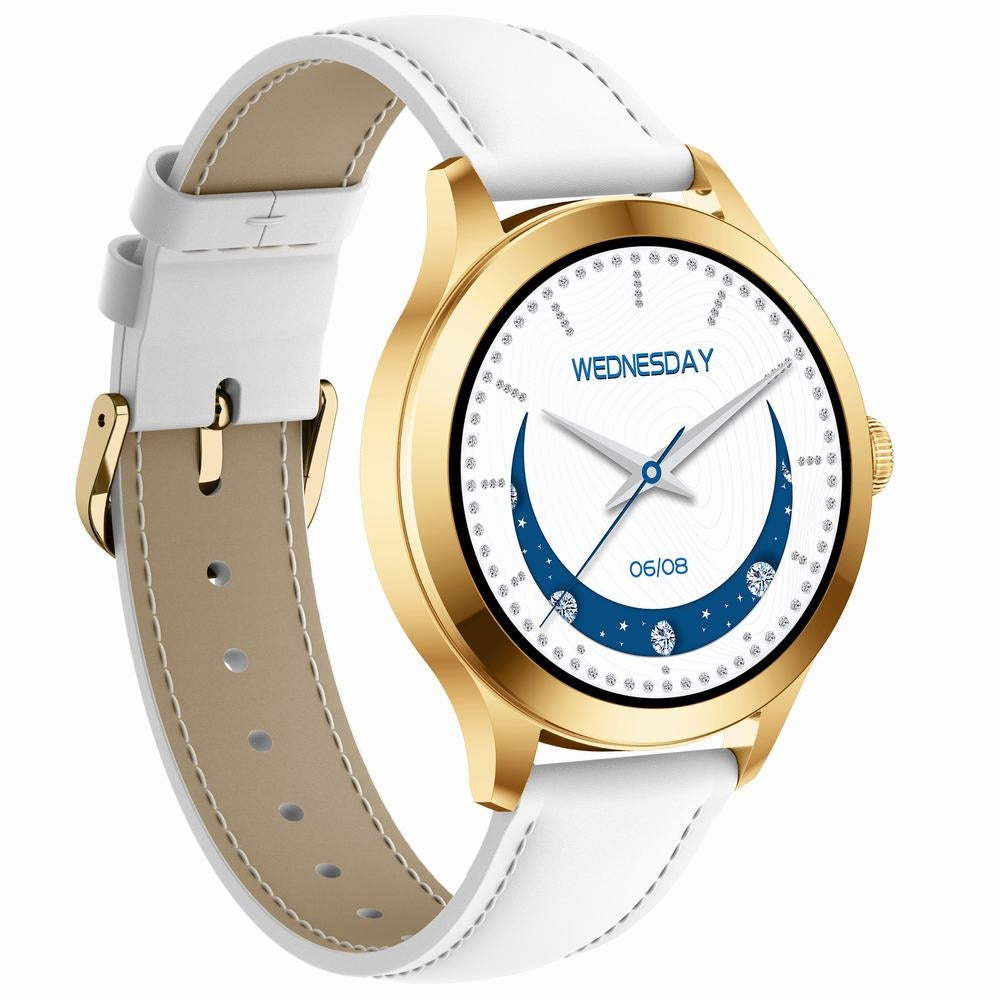 Smartwatch Gravity Biało Złoty 2 Paski GT25-2 PRO
