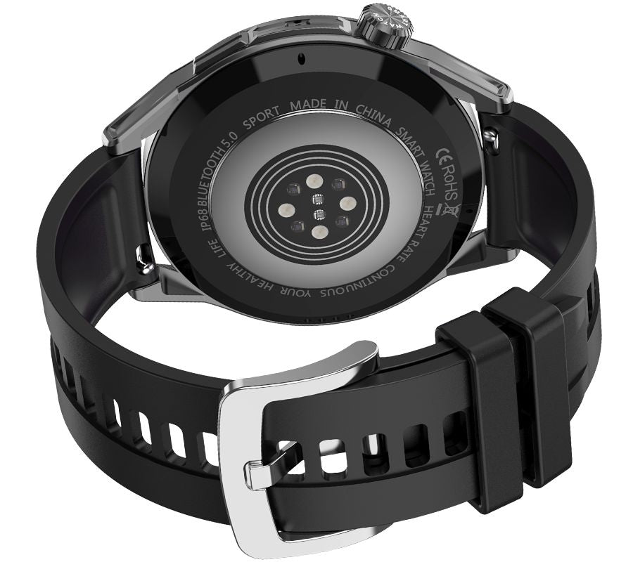Smartwatch  Rubicon RNCE88-2 Czarny- Czarny Pasek Silikonowy + Czarna Bransoleta