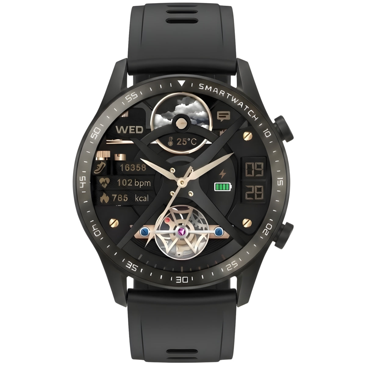 Smartwatch Gravity Czarny 2 Paski GT10-4
