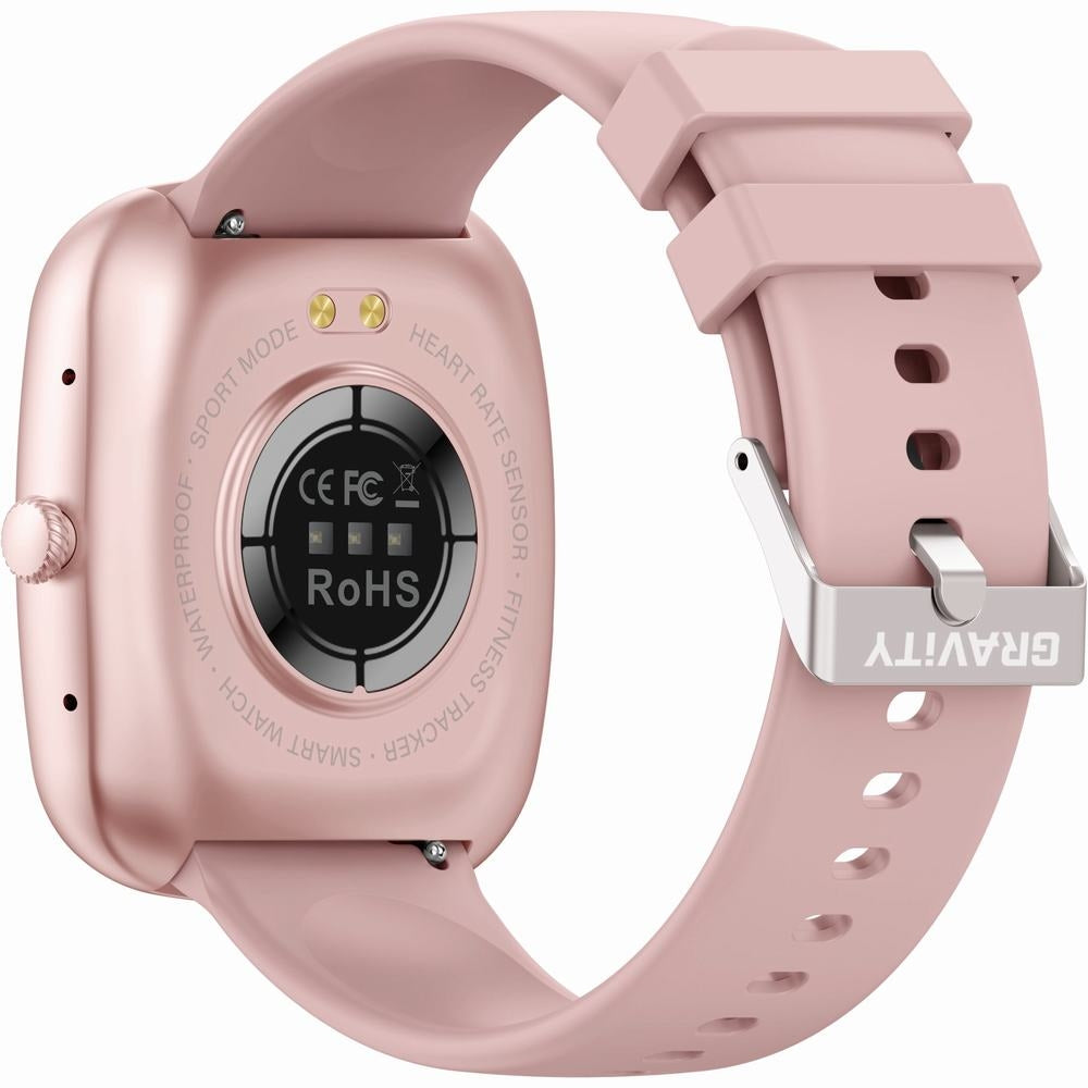 Smartwatch Damski GRAVITY GT18-1 Różowy Pasek Silikonowy + Czarny Pasek